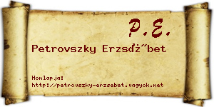 Petrovszky Erzsébet névjegykártya