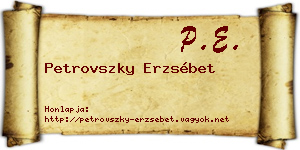 Petrovszky Erzsébet névjegykártya
